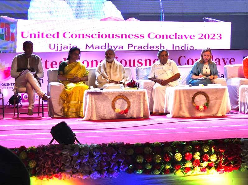 Brahmachari Girish Ji has participated in ''International United Consciousness Conclave 2023'' at Ujjain. Several Indian and International Yoga experts and Spiritual scholars have participated including Famous Guru Nagendra ji, Chancellor of S Vyasa University, Bangalore and Brahmachari Girish Momaya ji from Maharishi University Netherlands. The conclave was organised by convener Shri Vikrant Singh Tomar.