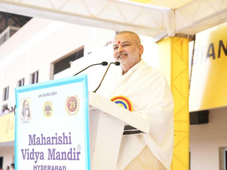 Maharishi Vidya Mandir Kondapur, Hyderabad, celebrated its Silver Jubilee Celebrations on 7th December 2024 at GMC Balayogi Athletic Stadium, Gachibowli, Hyderabad, on a grand scale.
