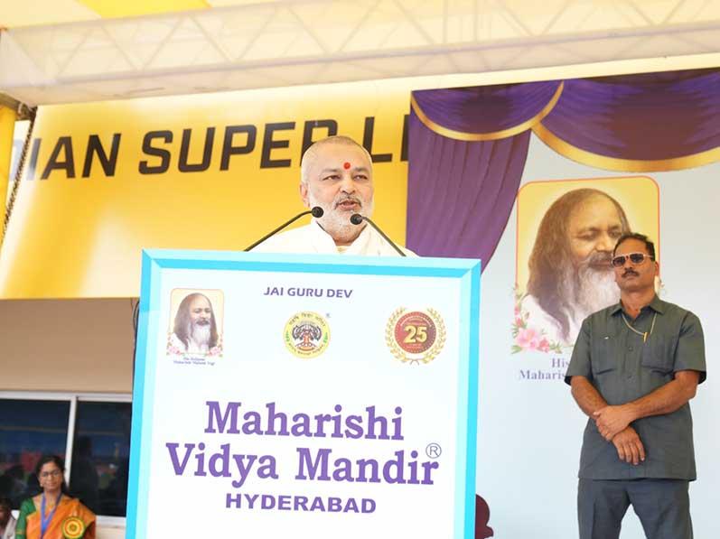 Maharishi Vidya Mandir Kondapur, Hyderabad, celebrated its Silver Jubilee Celebrations on 7th December 2024 at GMC Balayogi Athletic Stadium, Gachibowli, Hyderabad, on a grand scale.
