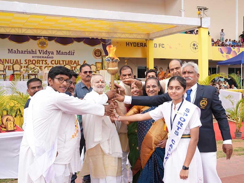 Maharishi Vidya Mandir Kondapur, Hyderabad, celebrated its Silver Jubilee Celebrations on 7th December 2024 at GMC Balayogi Athletic Stadium, Gachibowli, Hyderabad, on a grand scale.