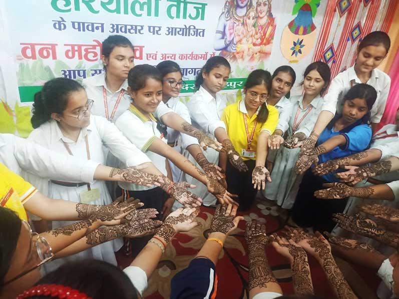 MVM Fatehpur: Hariyali Teej was celebrated at Maharishi Vidya Mandir Fatehpur with full participation.
