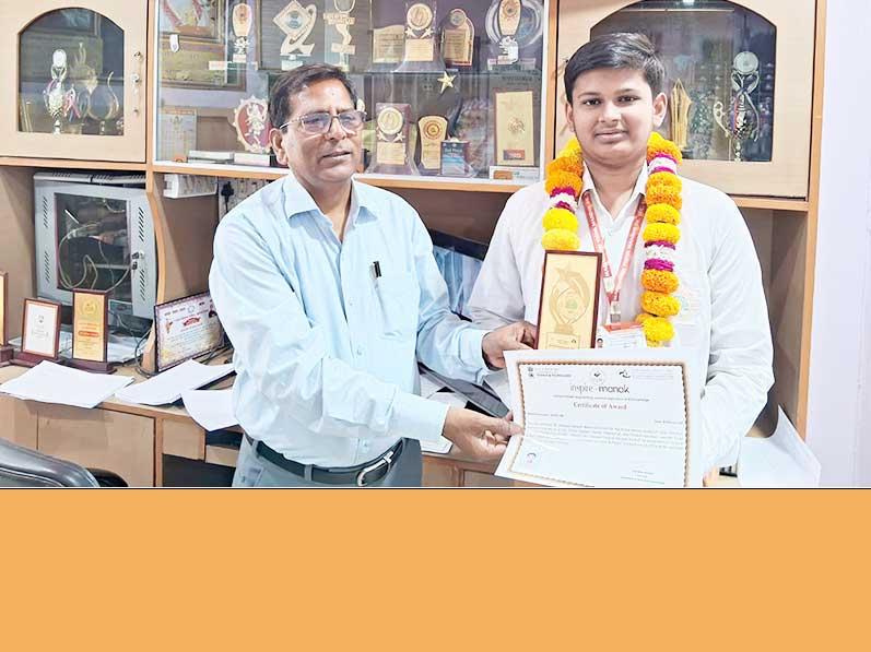 MVM Fatehpur: Sh. Shashwat Samarth Mishra S/o of Smt./Sh. Ajai Kumar Mishra, student of Class 10th from Maharishi Vidya Mandir Sr. Sec. School Fatehpur, District Fatehpur of Uttar Pradesh has been selected for an INSPIRE MANAK National Innovation Foundation - India, Autonomous Body of the Department of Science and Technology, Govt of India of Rs. 10000 Rupees Ten Thousand Only for the year 2024-25 for preparation of Science project model and to participate in the District Level Exhibition & Project Competitions DLEPCs to be organized by the District Education Authority.