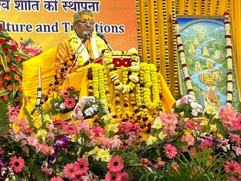 On the pious occasion of Mahakumbh at Prayagraj, Maharishi Vedic Pundits have chanted 1331 path of Rudrashtadhyayi and performed Hawan in Maharishi Ashram, situated on the bank of the Holy confluence  of Ganga, Yamuna and Saraswati in divine presence of the most blessed disciple of His Holiness Maharishi Mahesh Yogi Ji, Brahmachari Girish ji. In his address Brahmachari Ji said that Today's chanting of 1331 Rudrashtadhyayi is for the over all well being of all the citizens and providing invincibility to all nations of the world.    