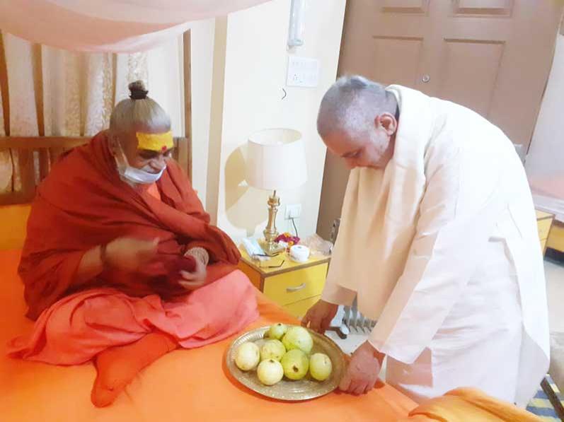 Got blessings of Shankaracharya Maharaj Ji today. Offered him fresh Amrood from our Ashram and all our publications.