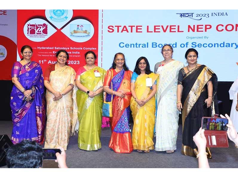 MVM HYDERABAD: Principal Mrs Vasnthy Prasuraman attended State Level NEP conference at Novatel Hotel adjacent to our school campus. 
Other school Principals of Telangana and Andhra Pradesh and CBSE Directors and officials from Delhi and regional office were present.