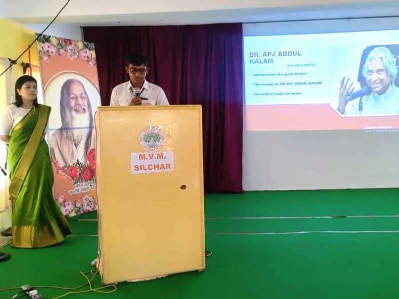 MVM Silchar: Birthday of Dr. Abdul Kalam was celebrated at Maharishi Vidya Mandir Silchar.On this auspicious occasion teachers and students presented presentations on his work and philosophy.