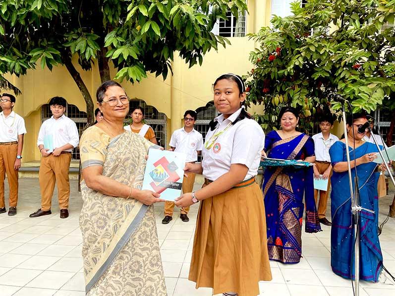 MVM Silpukhuri, Assam: Ten creative writings and four art works by students of Maharishi Vidya Mandir Silpukhuri have been published in the magazine, ''YUVA MANAN- reflection of youth'' which is published collaboratively by North East Regional Institute of Education, National Council of Educational Research and Training and Population Education Cell.