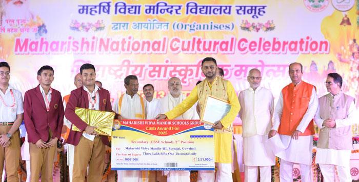 Principal of MVM Guwahati-III Secondary School got 2nd Prize on the occasion of Maharishi National Cultural Celebration 2025.